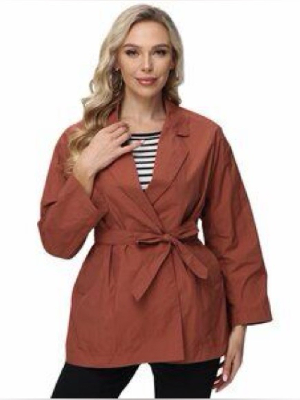 89th & Madison Belted Trench Coat Rust colored L NWOT